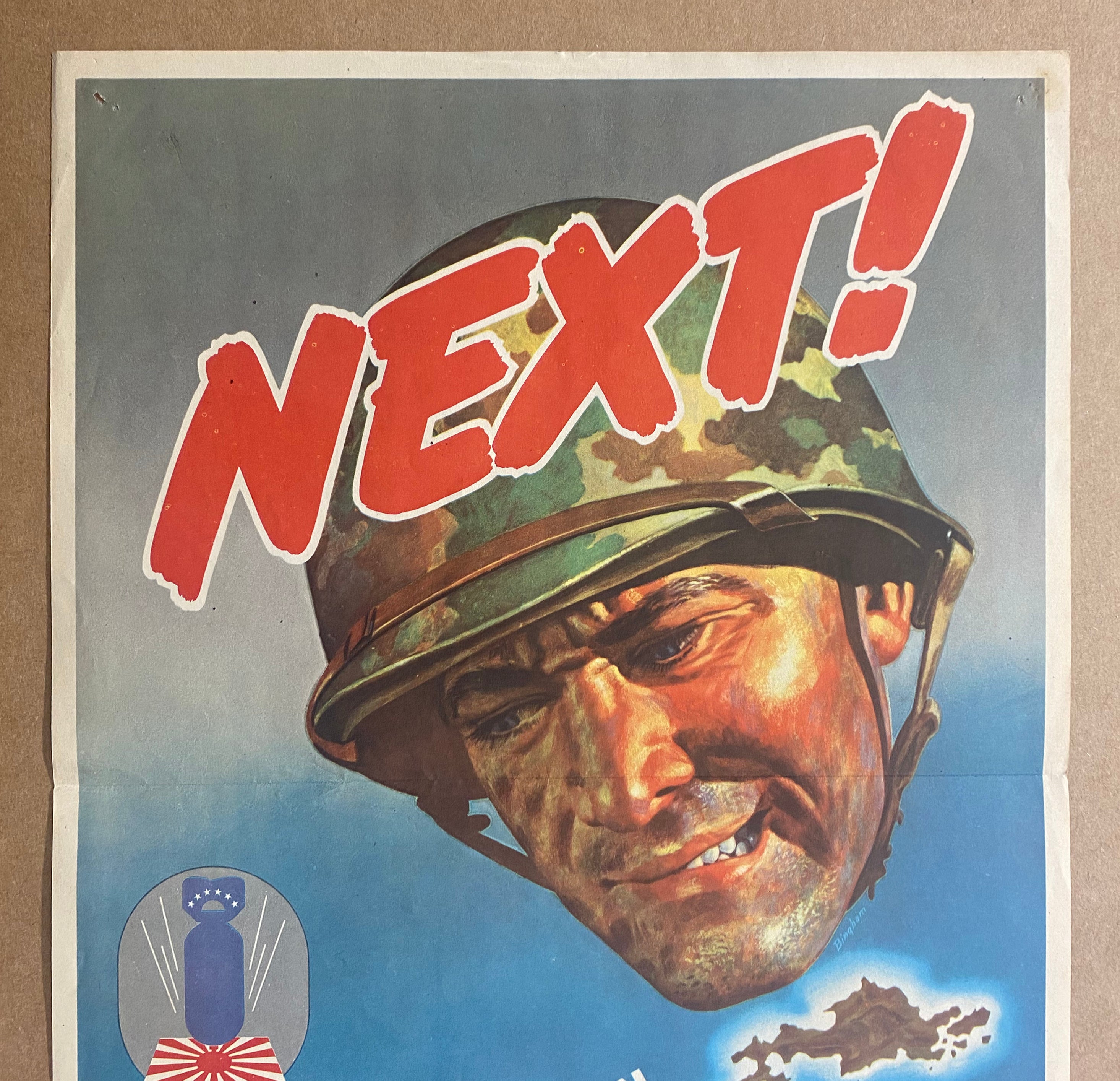 1944 NEXT! Japan 6th War Loan Poster by James Bingham WWII