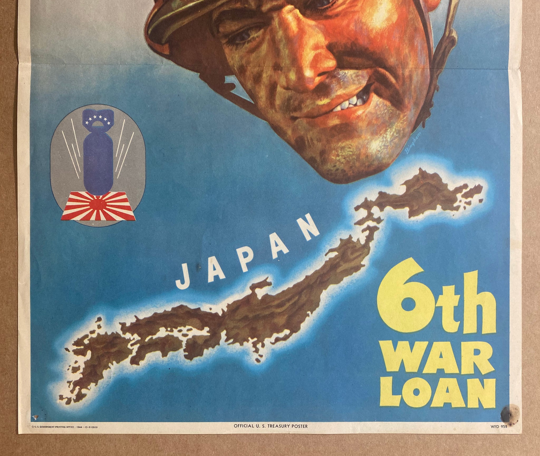 1944 NEXT! Japan 6th War Loan Poster by James Bingham WWII
