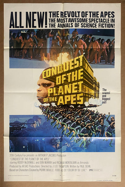 1972 Conquest Of The Planet Of The Apes Style B One Sheet Movie