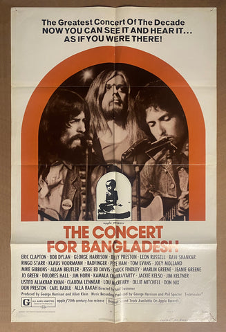 1972 The Concert For Bangladesh One Sheet Movie Bob Dylan George Harrison