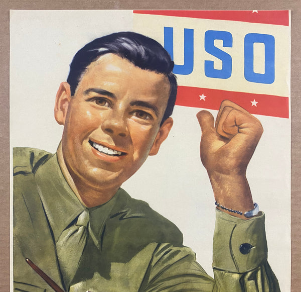 c.1945 USO National War Fund They Sure Help Plenty WWII