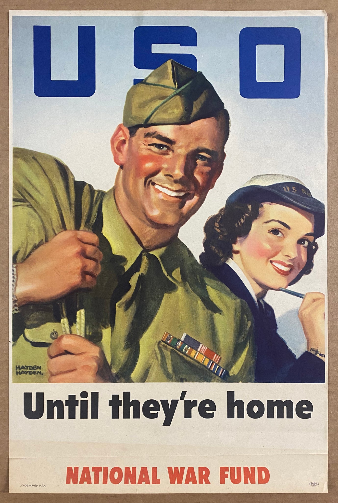 c.1945 USO National War Fund Until Their Home Hayden Hayden WWII