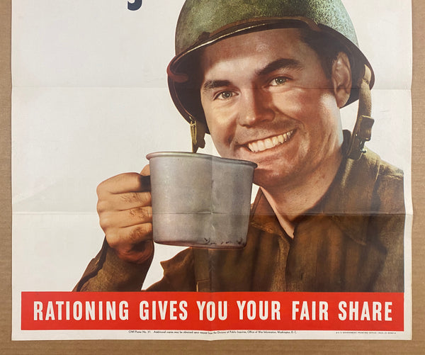 1943 Do With Less so They'll Have Enough! Rationing Gives You Your Fair Share WWII