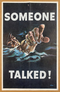 1942 Someone Talked! Frederick Siebel Loose Lips WWII Quarter Sheet