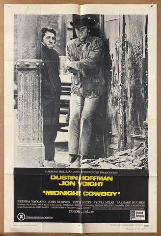 1969 Midnight Cowboy One Sheet Movie Best Picture Academy Award Winner