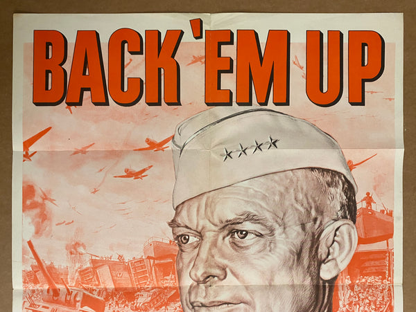 1944 Back ‘em Up! Buy Extra Bonds! US Treasury Dwight Eisenhower Boris Chaliapin