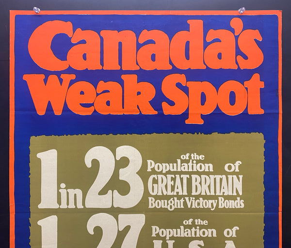 c.1918 Canada’s Weak Spot 1 in 187 Bought War Bonds Are You Satisfied WWI