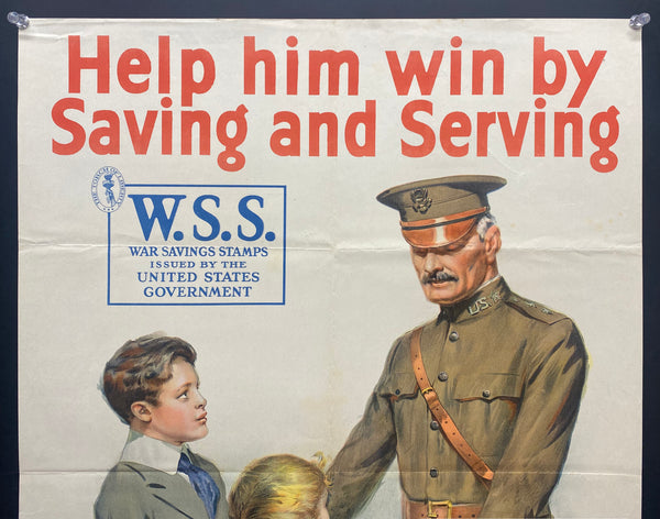 1918 Help Him Win By Saving And Serving Buy War Savings Stamps WWI