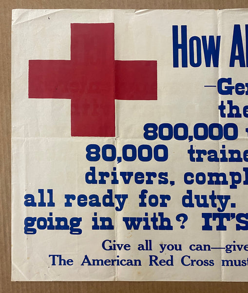 c.1917 Red Cross How About America? What Are We Going In With? WWI