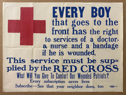 c.1918 Red Cross Every Boy That Goes To The Front WWI