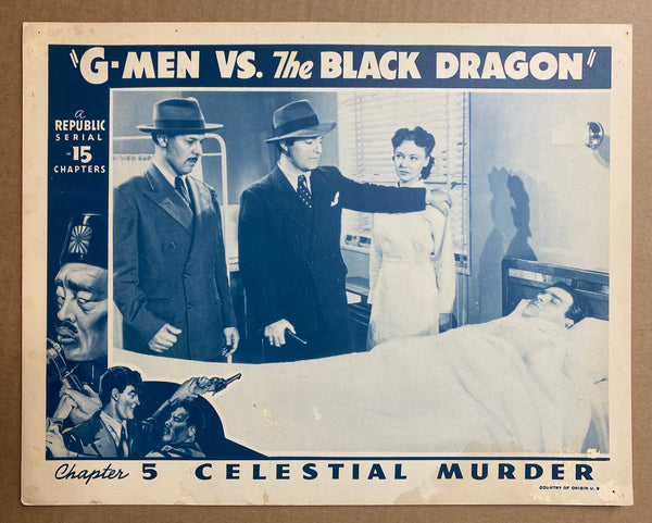 1943 G-Men Vs The Black Dragon Republic Movie Serial Lobby Card Group