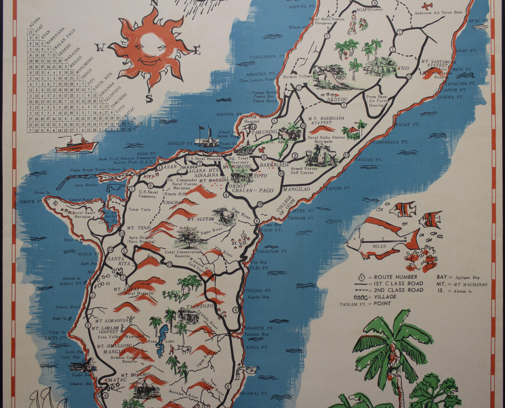1966 Island of Gaum Pictorial Map Poster South Seas Trading Company –  Golden Age Posters