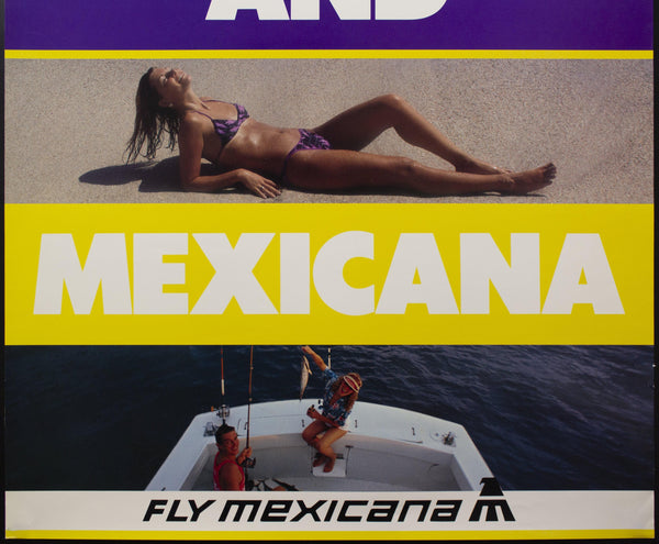 c.1983 Fly Mexicana Airlines Mazatlan Mexico Pacific Coast Resort - Golden Age Posters