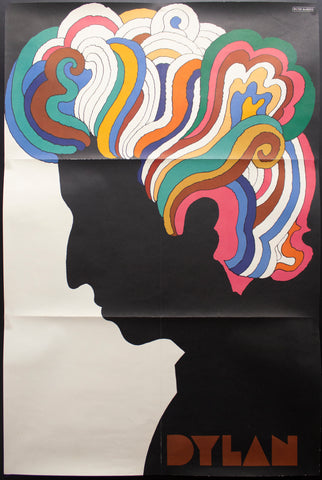 1966 Bob Dylan Psychedelic Silhouette Greatest Hits Album Poster by Milton Glaser