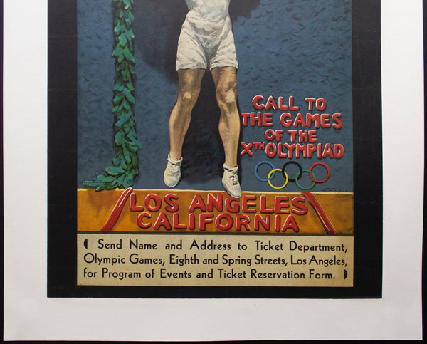 1932 Los Angeles Olympics Call To The Games Of The Xth Olympiad Kilenyi