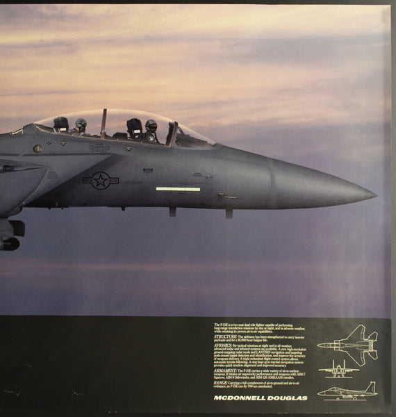 c.1988 McDonnell Douglas F-15E Strike Eagle Fighter Official Promotional Poster - Golden Age Posters