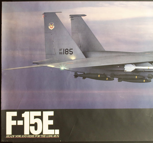 c.1988 McDonnell Douglas F-15E Strike Eagle Fighter Official Promotional Poster - Golden Age Posters