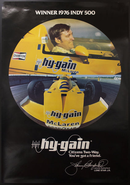 1976 Johnny Rutherford Indianapolis 500 Winner Hy-Gain CB Radio Advertising - Golden Age Posters