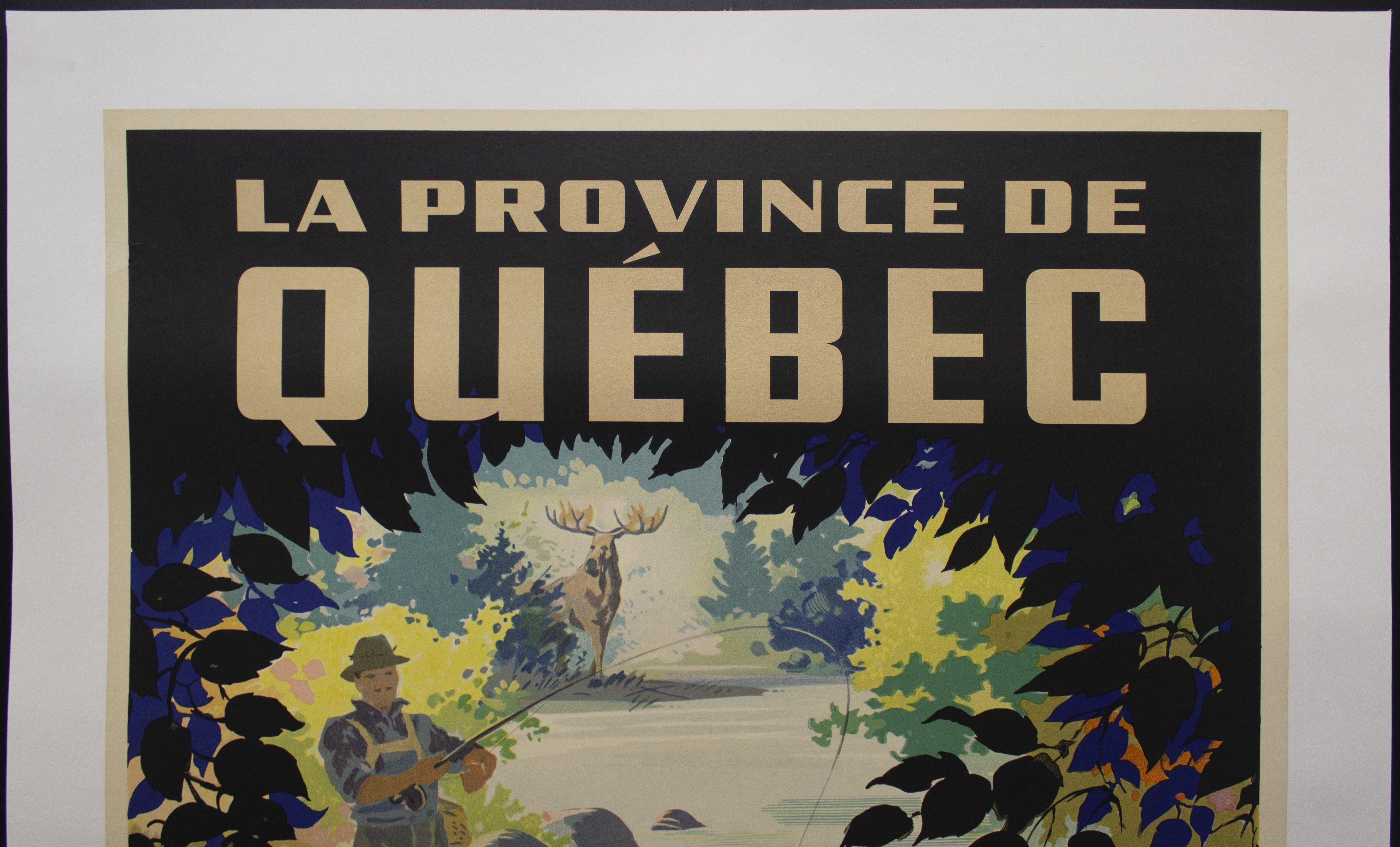 c.1930s La Province de Quebec Canada Fly Fishing
