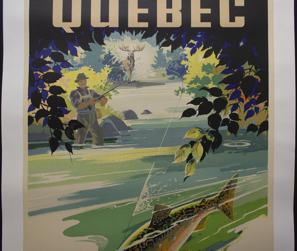 c.1930s La Province de Quebec Canada Fly Fishing - Golden Age Posters