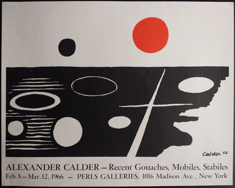 1966 Alexander Calder Exhibit Poster Perls Galleries Recent Gouches Mobiles Stabiles