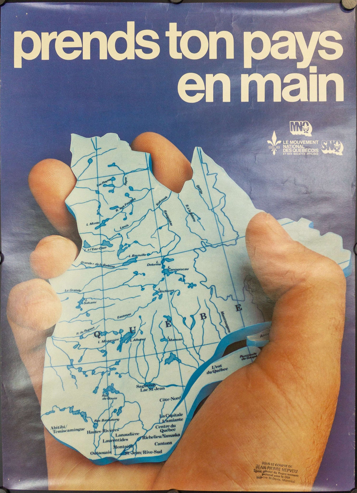 c.1980 Quebec Independence Referendum Prends Ton Pays En Main Camp du –  Golden Age Posters