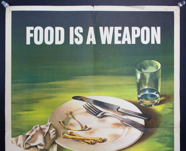 1943 Food Is A Weapon Don't Waste It OWI No. 58 WWII Wartime Nutrition