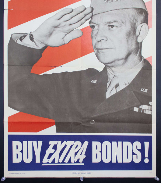 1944 Back ‘em Up! Buy Extra Bonds! US Treasury Dwight D Eisenhower WWII