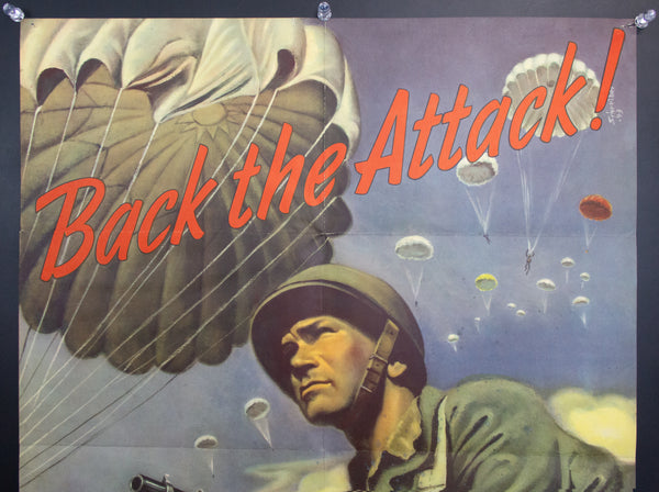 1943 Back The Attack! Buy War Bonds Third War Loan Georges Schreiber Airborne WWII