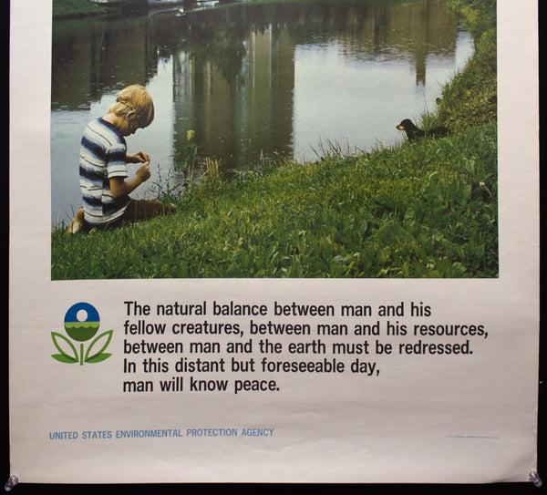 1972 Environmental Protection Agency EPA Poster Natural Balance Environment RARE