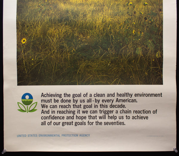 1972 Environmental Protection Agency EPA Poster Clean Healthy Environment RARE