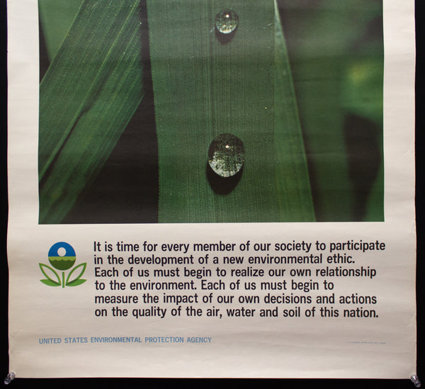 1972 Environmental Protection Agency EPA Poster New Environmental Ethic RARE