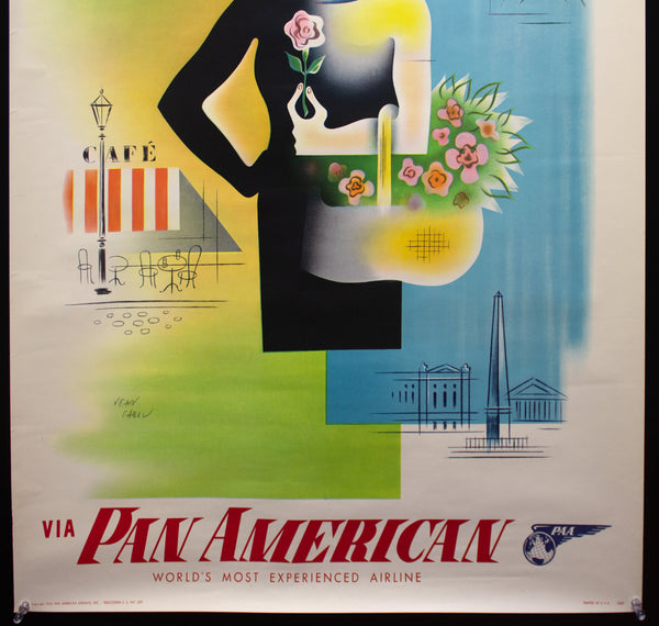 1954 To Paris via Pan American Jean Carlu Pan Am Travel Modern Style