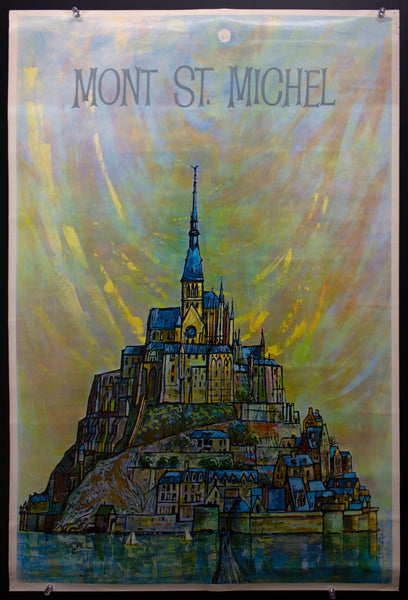 c.1960 Mont St. Michel by Earl Hollander France Travel Mid-Century