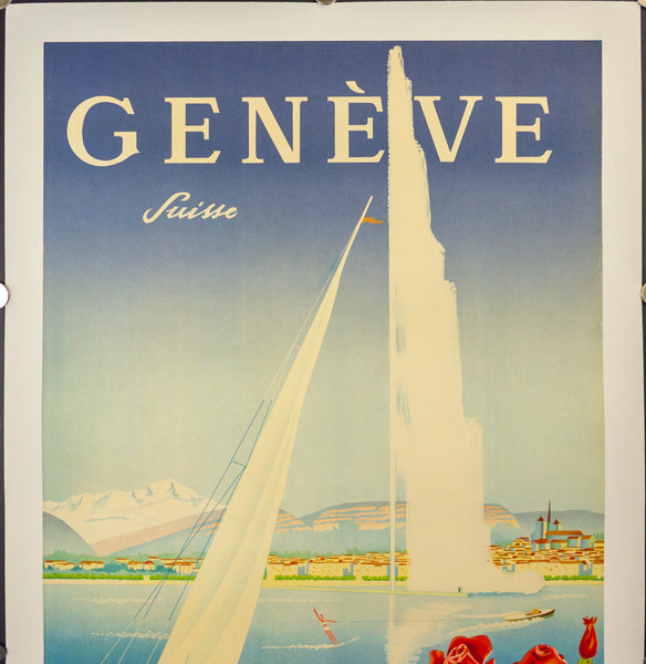 c.1950 Geneve by Walter Mahrer Geneva Switzerland Swiss Travel