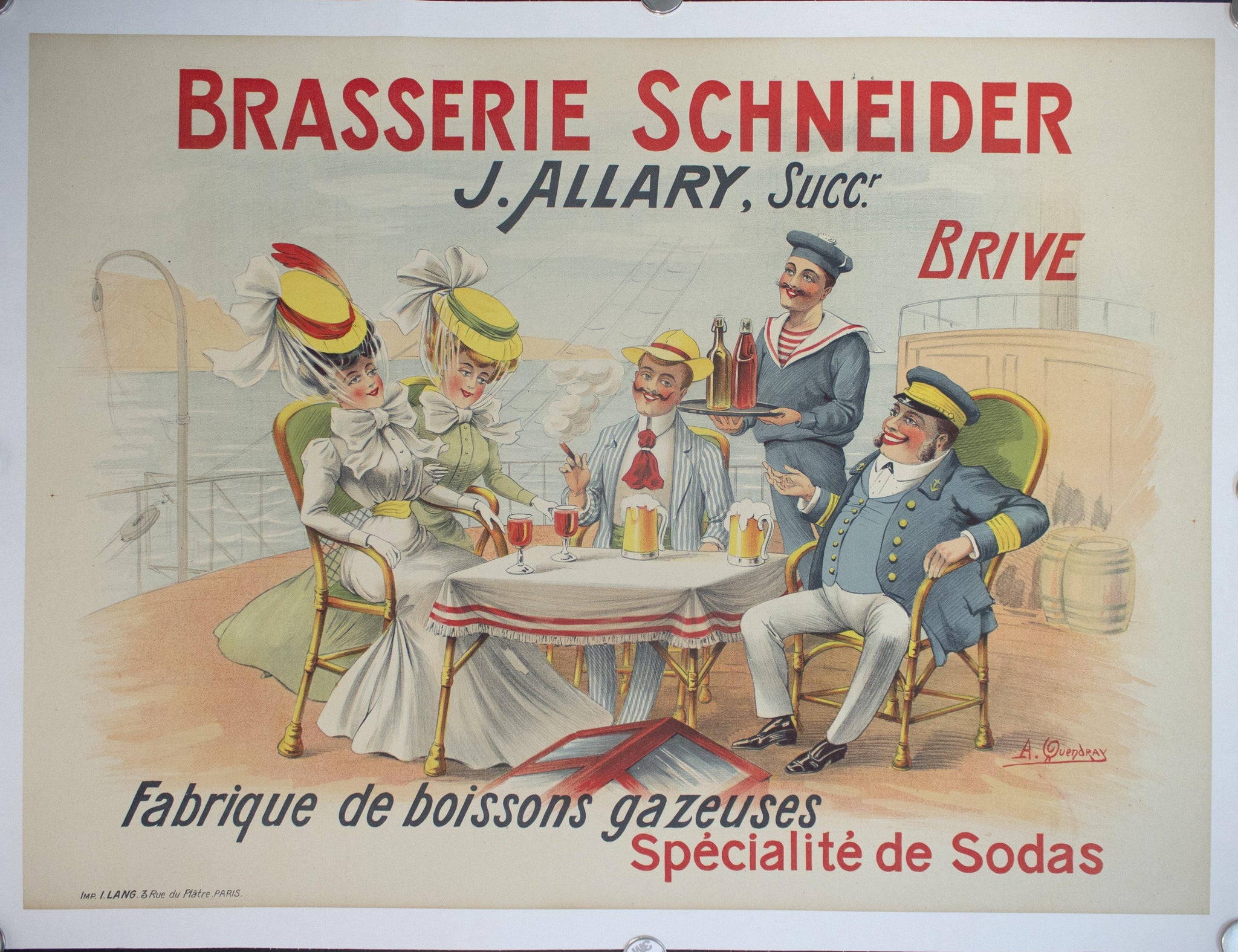 c. 1900 Brasserie Schneider by A. Quendray - Golden Age Posters