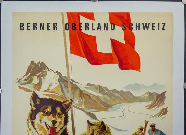 1946 Jungfraujoch Jungfraubahn Polarhunde Berner Oberland Switzerland Ski