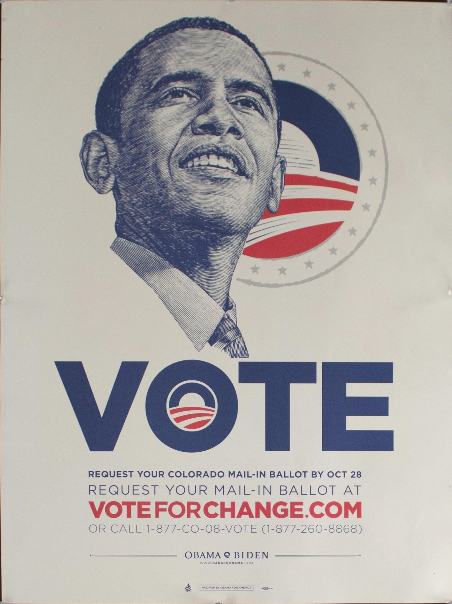 2008 Vote Obama-Biden | Request Your Colorado Mail-in Ballot by Oct 28 | voteforchange.com - Golden Age Posters