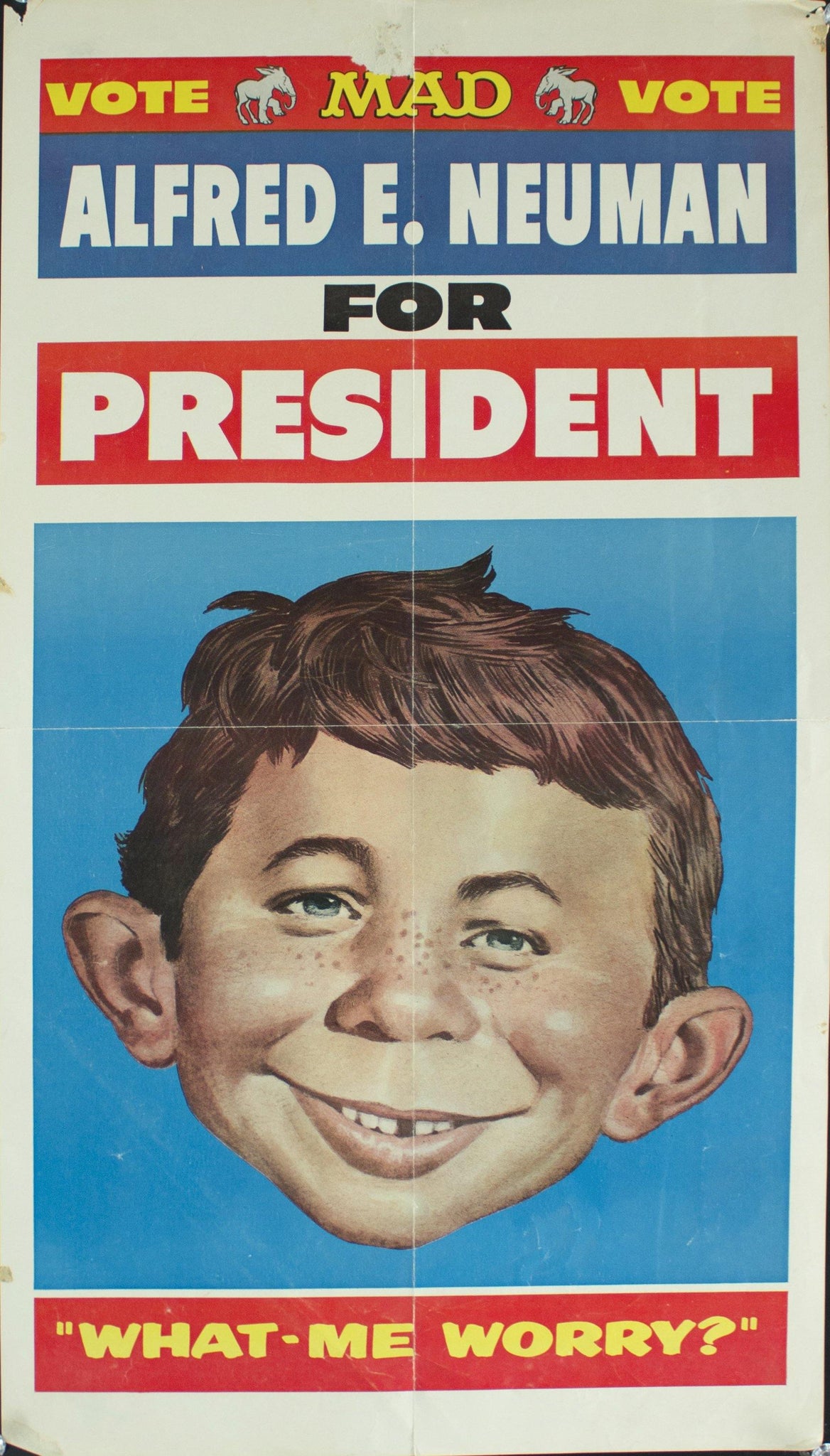 1956 Alfred E. Neuman for President “What-Me Worry?” Political