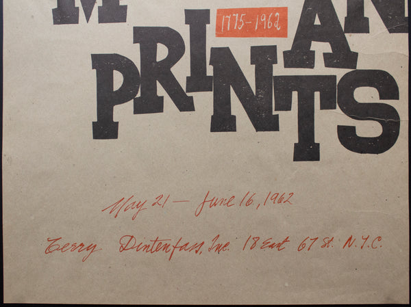 1962 American Prints 1775 to 1962 Exhibit Terry Dintenfass Gallery