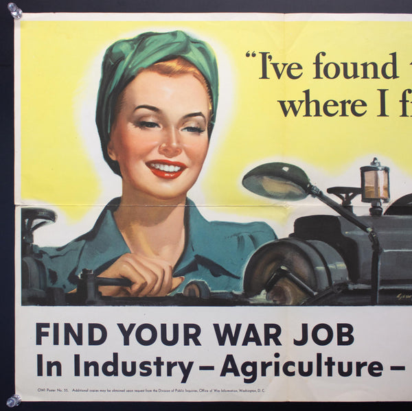 1943 Find Your War Job In Industry - Agriculture - Business Rosie the Riveter WWII