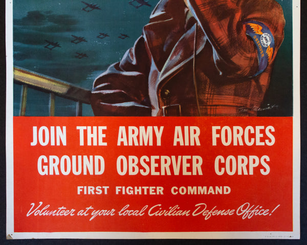 1942 Guide The Fighter Planes Join Army Air Forces Ground Observer Corps WWII