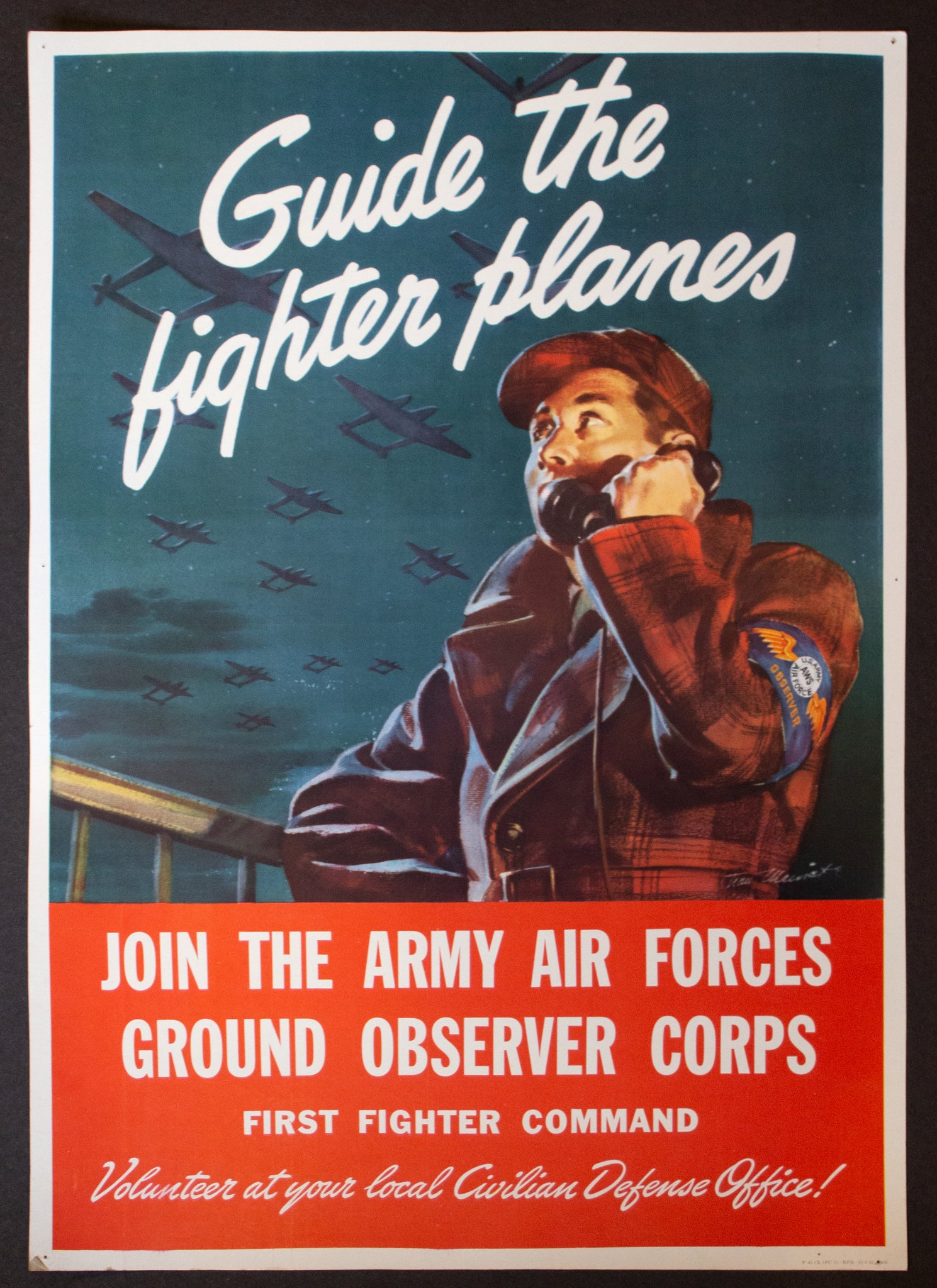 1942 Guide The Fighter Planes Join Army Air Forces Ground Observer Corps WWII