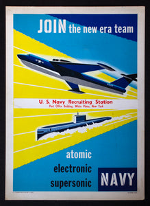 1956 Join The New Era Team Atomic Electronic Supersonic Navy Joseph Binder