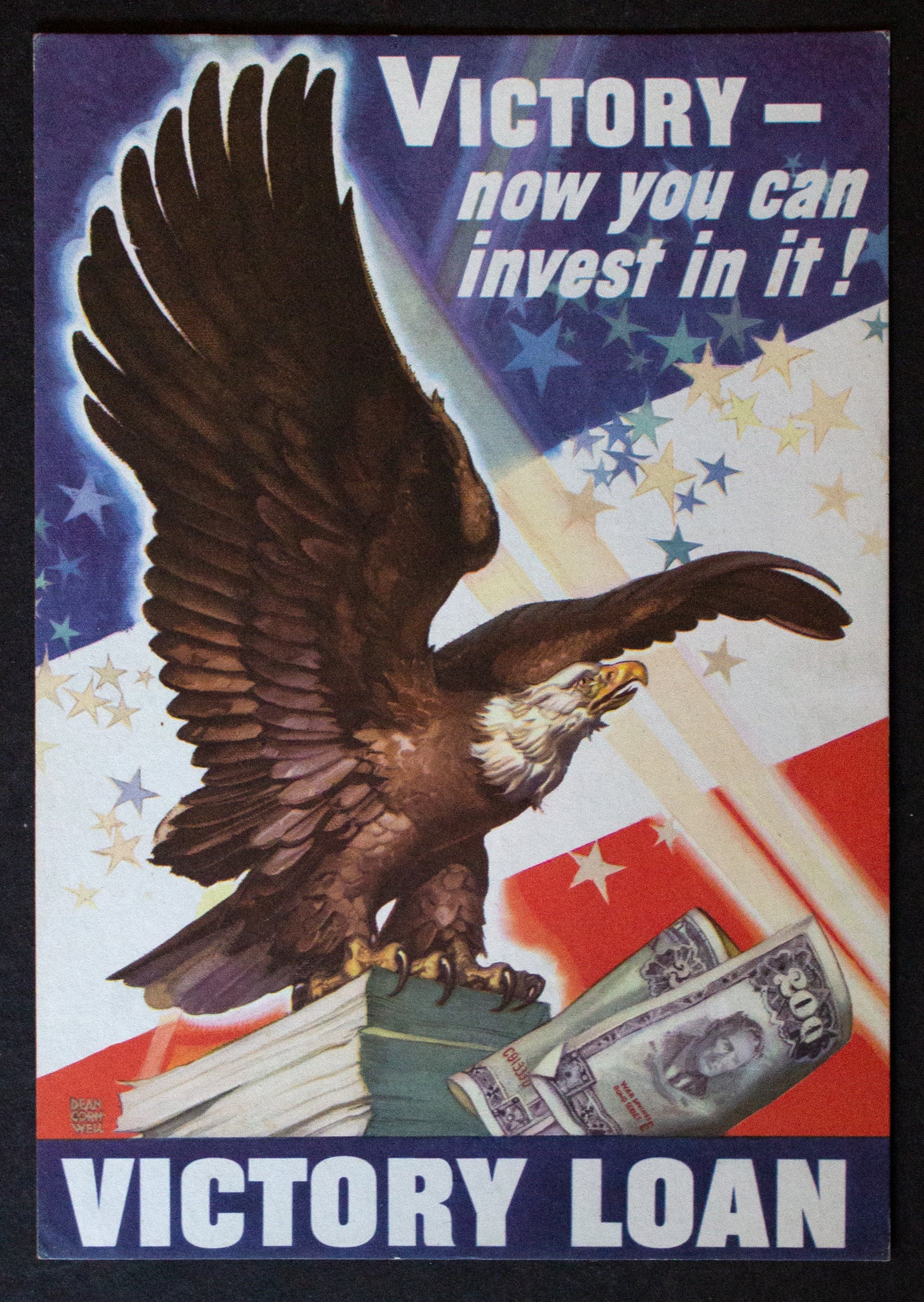 1945 VICTORY Now You Can Invest In It! Victory Loan Drive WWII Standee Sign