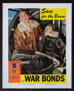 1944 Save For The Brave With War Bonds C.C. Beall Purple Heart Medal WWII
