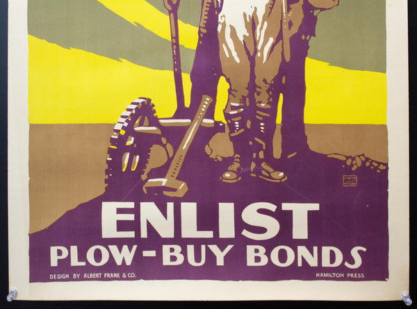 c.1917 Your Country Calls Enlist Plow Buy Bonds Lloyd Myers WWI