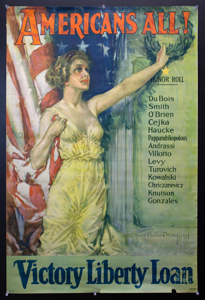 1919 Americans All Poster Victory Liberty Loan Howard Chandler Christy ...