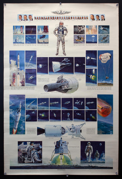 c.1963 NASA Project Mercury Seven Space Program by John Conrad Berkey Brown & Bigelow