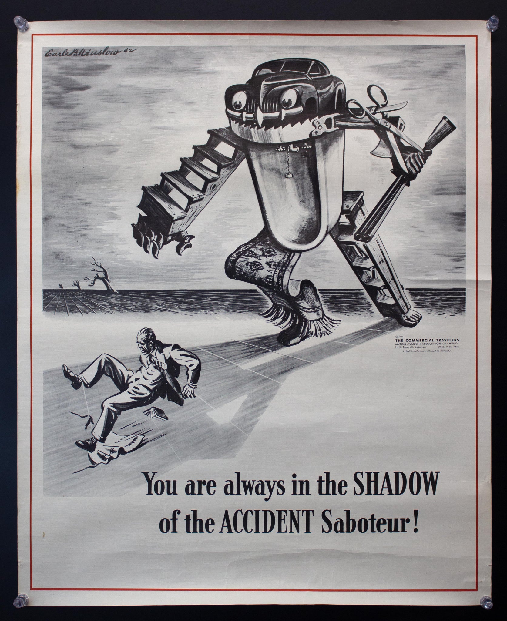 1943 You Are Always In The Shadow Of The Accident Saboteur Workplace Safety WWII